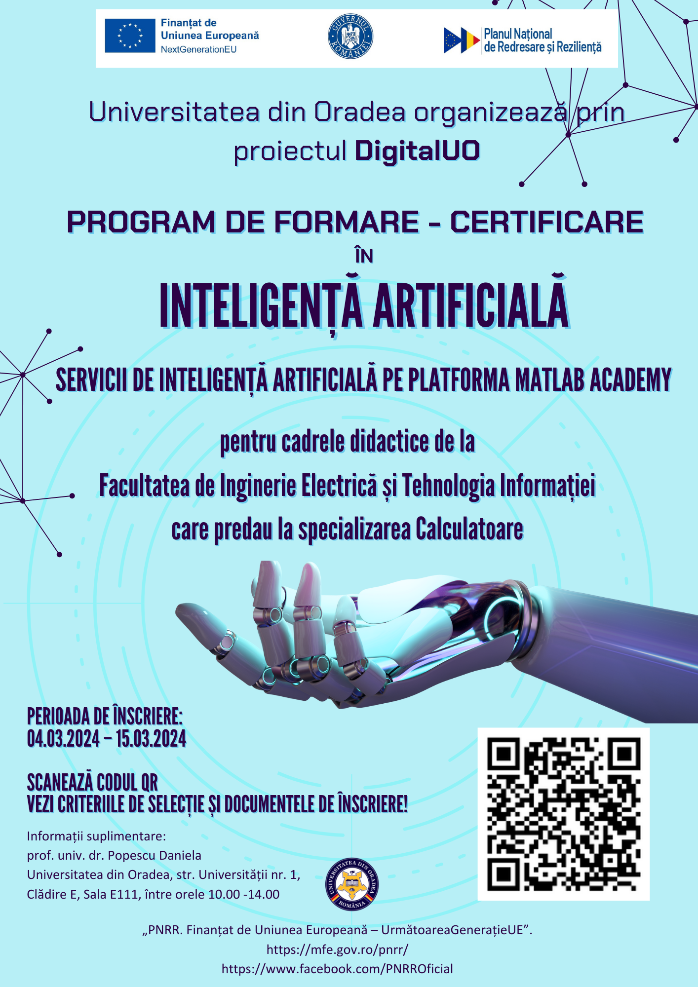 D DigitalUO Flyer Inteligenta articifiala prof. Popescu cadre didactice